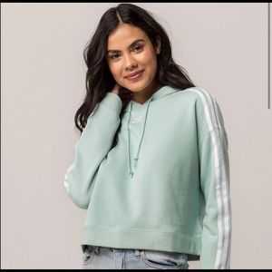 Adidas Mint Green Cropped Hoddie